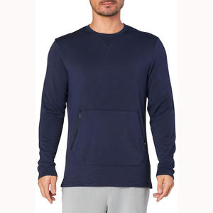 Vente en gros, haut de gamme, uni, 100% coton, Sweat-Shirt imprimé graphique, Logo brodé, pull-over pour hommes, Sweat-Shirt ras du cou - Product Image 6