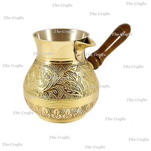 Classic Design Gold Polished Coffee <b>Tea</b> Pot With <b>Wooden</b> Handle <b>For</b> Restaurant Hotel And Home Serving <b>Tea</b> Pot - Product Image 2