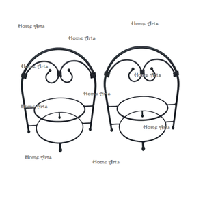 Support de plaques de couleur noire en fer avec support de plaques de taille et de forme personnalisées à 2 niveaux pour un usage domestique - Product Image 1