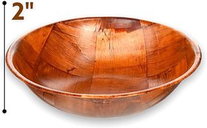 Bol à salade et à fruits rond en bois massif de qualité supérieure taille personnalisée bols de service de nourriture marron élégants pour la cuisine et la salle à manger - Product Image 3