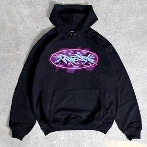 Ensemble de sweatshirt à capuche en coton éponge française imprimé DTG personnalisé 500 g/m² lavé à l'acide vintage - Product Image 3