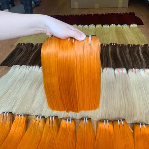 ホットな新しい2023オレンジ色100% バージン人毛、ベトナムの生毛ウィッグ、市場で最も安い価格