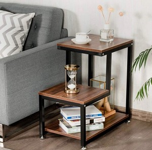 Mesa de muebles de diseño moderno para sala de estar, Centro y mesa lateral decorativo, Color marrón, mesa de muebles de madera - Product Image 3