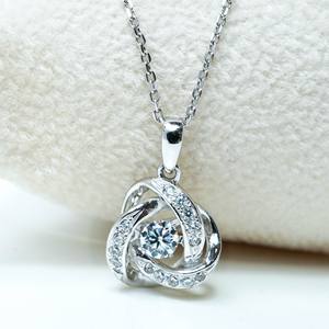 Collar con colgante de círculo de vida móvil de diseño clásico de plata esterlina 925 con Zirconia cúbica CZ piedra chapada en rodio al por mayor - Product Image 1