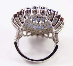 Bague verte en argent Sterling 925 et saphir bleu, pierre précieuse, design, fait à la main - Product Image 3