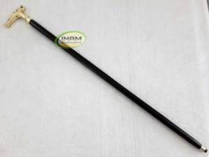 Bastón para caminar de diseño de calidad especial, con mango de caballo dorado de latón/cañas para caminar de madera con caballo de latón y mango de León - Product Image 2