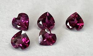 โรโดไลท์การ์เน็ตหัวใจสีชมพูธรรมชาติตัด4มม. ถึง8มม. เหลี่ยมเพชรพลอย-ชมพูโรโดไลท์การ์เน็ตหัวใจตัด - Product Image 3