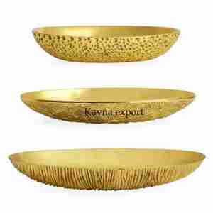 Bol/Plat de luxe jetable en métal plaqué or décoratif - Product Image 1