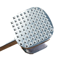 Martillo Ablandador de Carne Manual Kwang Hsieh, Estilo Rompehuesos para Pollo, Ecológico, de Aleación de Aluminio Brillante Plateado, Fundido a Presión, Grabado con Láser