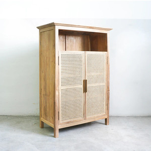 High Quality Natural Rattan and Wood <b>Cabinet</b> Kitchen Storage Made in Vietnam - Product Image 2