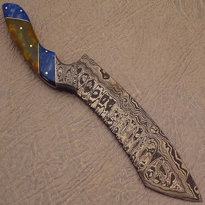 Couteau de chef en acier Damas avec manche en résine, couteau à découper en acier carbone pour la cuisine - Product Image 4