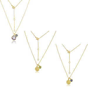 New Exclusive gold 925 sterling <b>silver</b> multi color stone <b>necklace</b> ready stock wholesale jewelry - Product Image 1