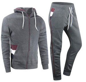 Ensemble de survêtement pour hommes, veste en polaire, sweat à capuche, Logo personnalisé, costume de Jogging, modèle 2020, fermeture éclair 2 pic, vente en gros - Product Image 4