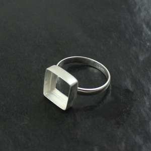 Top Seller for 925 Sterling Silver Bezel Cup Metal Casting Finding 14 MM Square Shape Collet Without Gemstone Ring Fine Jewelry - Product Image 4