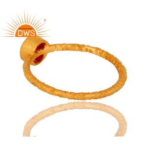 Bague en pierre précieuse, calcédoine rose martelée à la main, plaqué or 18k, argent Sterling, possibilité de vente en gros - Product Image 3