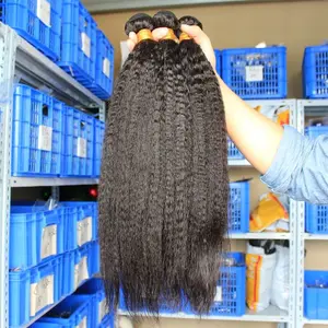 Fasci dritti crespi brasiliani economici di estensione dei capelli reali e Set di chiusura all'ingrosso cuticola Aligne capelli umani vergini fornitori