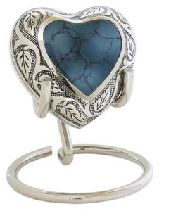 Urne en forme de cœur argentée avec incrustation jaune, design personnalisable, souvenir commémoratif, urne en forme de cœur en laiton, urne en métal de qualité supérieure - Product Image 2