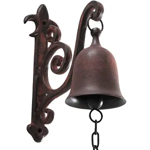Vintage Gusseisen Dinner Glocke als Eingang Türklingel Solid Wireless Outside hängen Dekor Wand glocke Lieferanten Indien