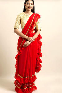 Moda y tendencia Ropa formal Seda Impreso Saree con pieza de blusa Señoras indias Ropa de mujer Precio bajo Surat al por mayor. Prenda - Product Image 6