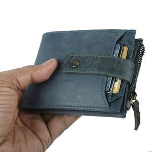 Leo Torresi Unique Cowhide Cow/Buff Genuine Hunter Leather RFID Wallet with Card Holder for Men-Green - Product Image 5