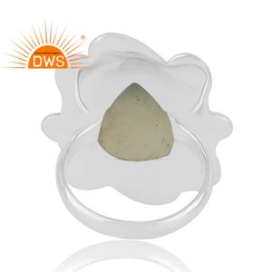 แหวนพลอยเพรนไนต์ขายส่ง แหวนเงินแท้โบราณ แหวนผู้หญิงแบบออกซิไดซ์ ผู้ผลิตเครื่องประดับ คอลเลคชั่นคลาสสิก - Product Image 4