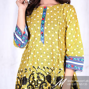 Broderie de fil de pelouse d'impression numérique de haute qualité et travail de miroir-robe de mère et de fille - Product Image 3