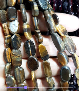 Oeil de tigre naturel 8-10mm perles ovales lisses brin de fête indienne porter des bijoux bijoux faits à la main pour le jour de noël Git - Product Image 2