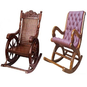Modern Teak <b>Wood</b> <b>Rocking</b> <b>Chair</b> for Home Living Room Gloss Finish Wedding Decorations Furniture - Product Image 1