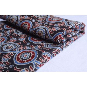 Manufacturer of India 100% Cotton Printed Dress Material Wholesale Ajrakh Printed Running Craft Fabric - Product Image 5