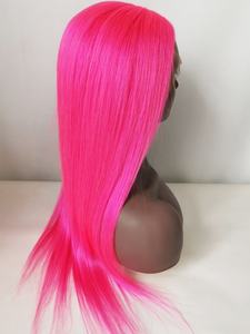 Xuchang Longguan Cheveux Humains Rose Néon Droite Vietnamien Cheveux Bruts 13x4 Lace Front Perruques Pour Les Femmes Noires - Product Image 2