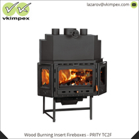 Cheminées à bois modernes à haute efficacité Prity PRITY TC2F 81,84% pour intérieur, en acier, 1080x600x1310 mm, haute puissance chauffante