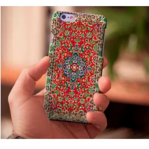 Funda de teléfono dura con respaldo tejido Jacquard