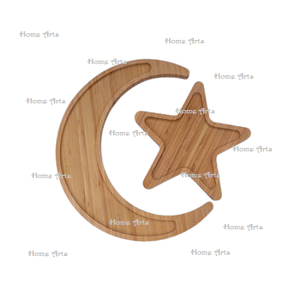 Assiette de service en bois dernier modèle en forme de lune et d'étoile de qualité supérieure assiette de service pour bonbons au prix le plus bas - Product Image 5