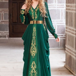 Robe de Caftan, tenue de soirée et de mariage, élégante, avec des perles de cristal décoratives en pierre, travail, 2020, nouvelle collection - Product Image 1