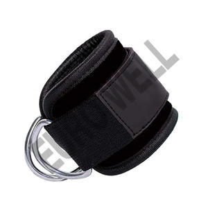 Puños de tobillo acolchados de neopreno con hebilla en D doble Unisex con correas ajustables de anillo en D soporte de entrenamiento para máquinas de Cable de gimnasio - Product Image 3