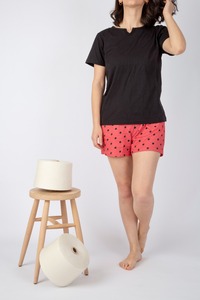 Nueva Llegada, Ropa de Dormir Informal y Cómoda para Mujer, Cuello en V, Manga Corta, Transpirable, 100% Algodón, para Adultos - Product Image 3