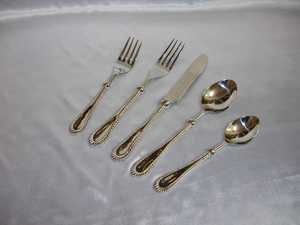 Hot Vantage Moderne De Luxe Unique En Laiton Gaufré Nickel Plaqué Fantaisie Offre Spéciale Alimentaire Moderne Couverts Ou Couverts Ensemble avec Cuillère - Product Image 3