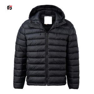Veste matelassée chaude pour homme, manteaux légers à capuche, veste à bulles à manches longues, fermeture éclair unie, respirante, vêtements décontractés, logo personnalisé OEM - Product Image 1