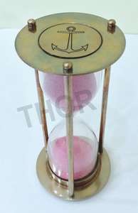 Sablier nautique en laiton sablier Vintage Design moderne verre et acrylique décor à la maison pour Table de bureau de cuisine - Product Image 2