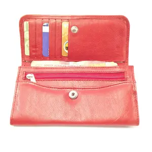 Cartera de cuero a la moda con botón para mujer, bolso de mano largo para mujer, monedero para mujer, venta al por mayor en línea - Product Image 1