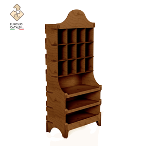 Il miglior espositore in legno di betulla di EUROSUD prodotto made in italy per negozi e supermercati. Ripiani a nido d'ape - Product Image 4