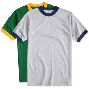 T-shirt ras du cou à col contrastant pour homme, 100% coton, grammage lourd, motif écossais, anti-plis, manches courtes, Pimco Sports, vente en gros - Product Image 2