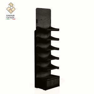 Espositore verde con lati sottili e ripiani galleggianti. Legno di betulla al sistema di interblocco e completamente personalizzabile con logo - Product Image 5