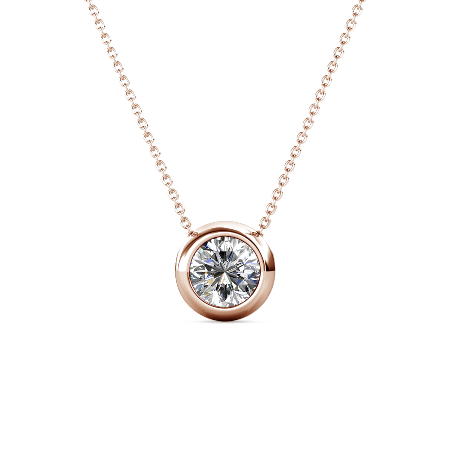 Brass With 18k Rose Gold Plated Minimalist April Necklace