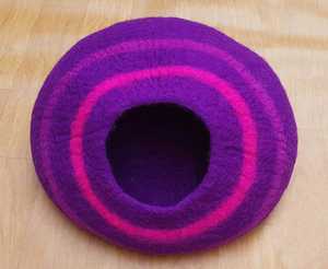 New Arrival Handmade Large/XL Felt Cat <b>Cave</b> Striped Pattern Warm Wool Material Travel Cat <b>Bed</b> - Product Image 4