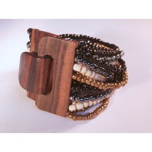 100% Bracelets de perles faits à la main avec boucle en bois Accessoire unisexe à la mode pour les fêtes Anniversaires et cadeaux - Product Image 5