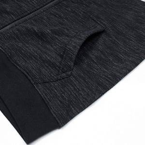 Sweat à capuche en molleton tricoté 100% coton pour homme, fermeture éclair complète, Logo de marque personnalisé - Product Image 4