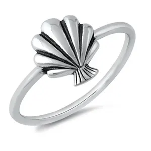 925 स्टर्लिंग चांदी हस्तनिर्मित समुद्र खोल अंगूठी पर सादे चांदी खोल अंगूठी गहने निर्माता से थोक डीलर कीमत खरीदें