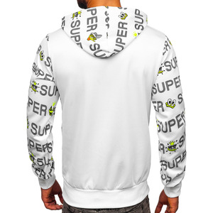 Sudaderas con capucha de tela polar para hombre, jersey con estampado personalizado, color blanco - Product Image 2