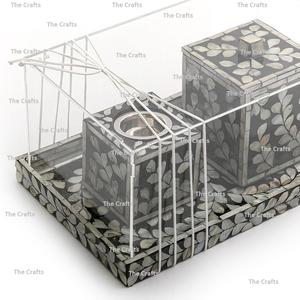 Bulk Wooden And <b>Mop</b> Work Incense Burner Greatest Quality Mabkhara With Oud Box And Acrylic Cover <b>For</b> <b>Sale</b> - Product Image 4